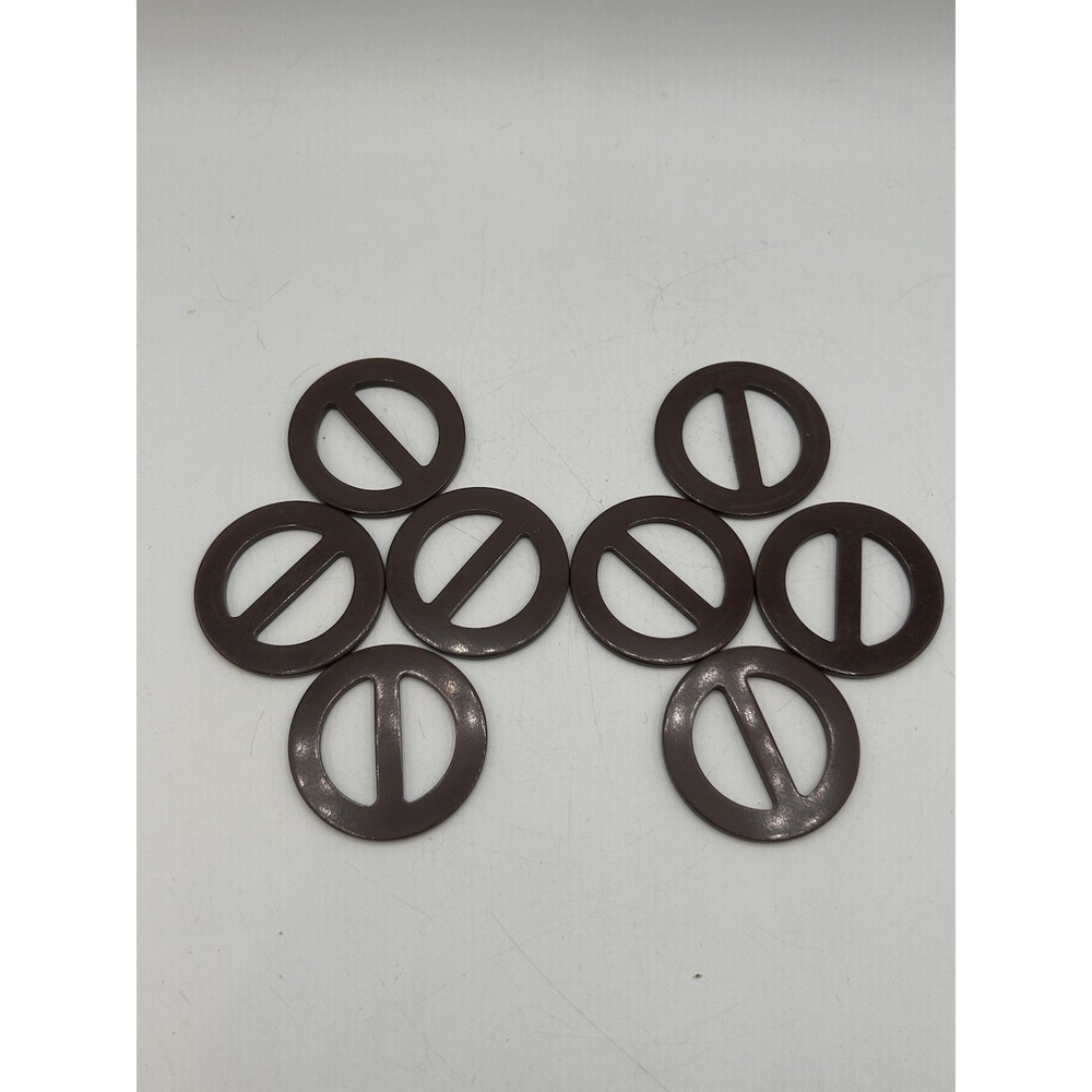 Vintage 2" Round Sash Belt Buckle Brown Lot Of 8